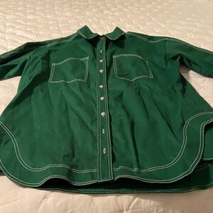 Green button down dress